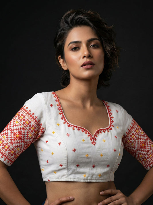 Petal Thread Embroidery Blouse