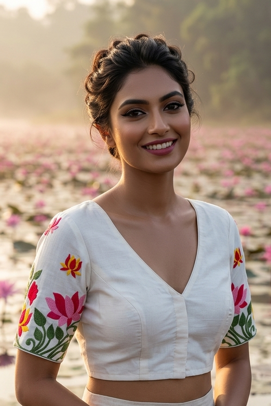 Lost in Lotus -Designer Blouse