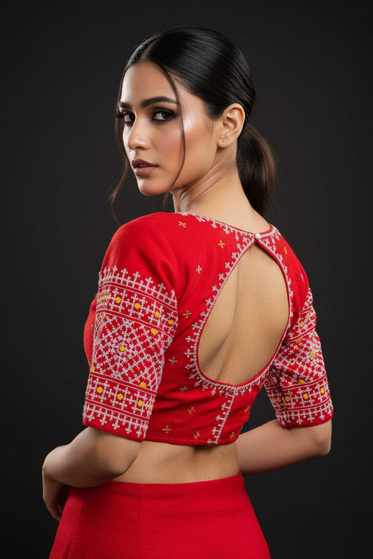 Petal Thread Embroidery Blouse