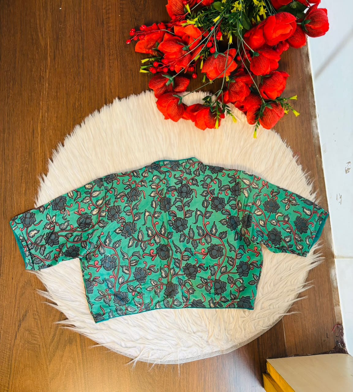 Retro Sketch Kalamkari Designer Blouse