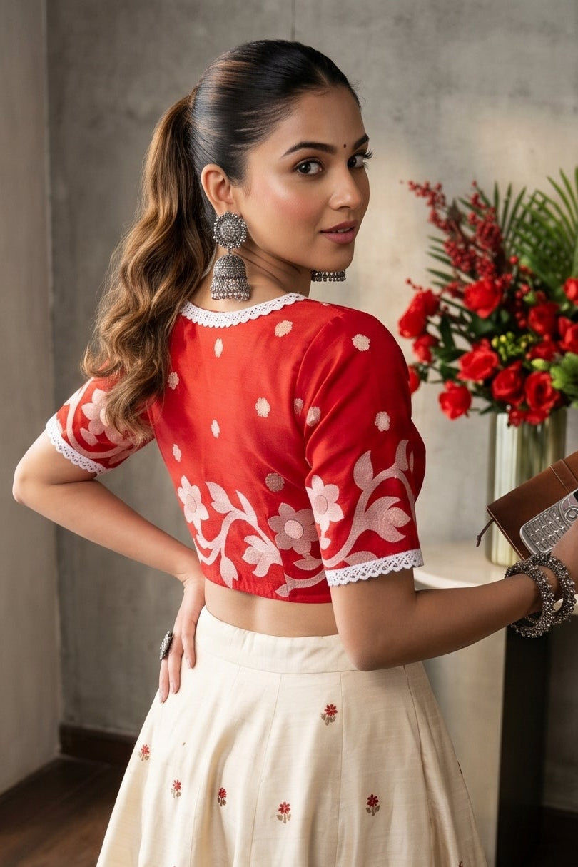 Ethni Cool Blossom Muslin Jamdani Blouse