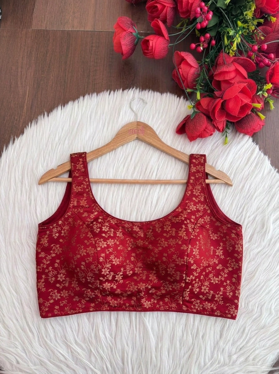 Golden Touch-Katan Banarasi Silk Blouse