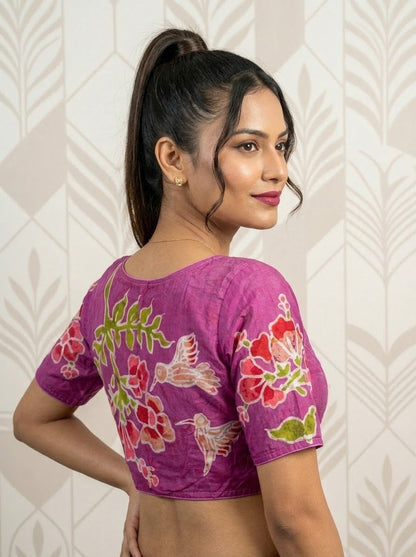 Doodle Of Flowers- Batik Designer Blouse