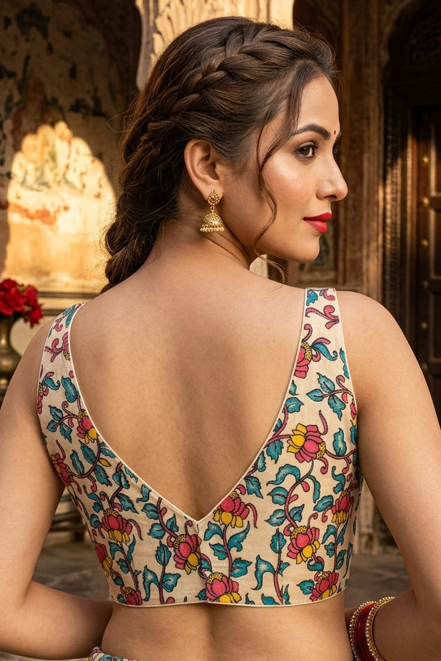Fleur Essence kalamkari-Designer Blouse