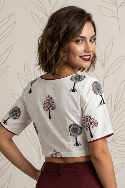 Signature Print Cotton Blouse