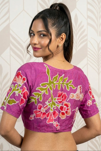 Doodle Of Flowers- Batik Designer Blouse