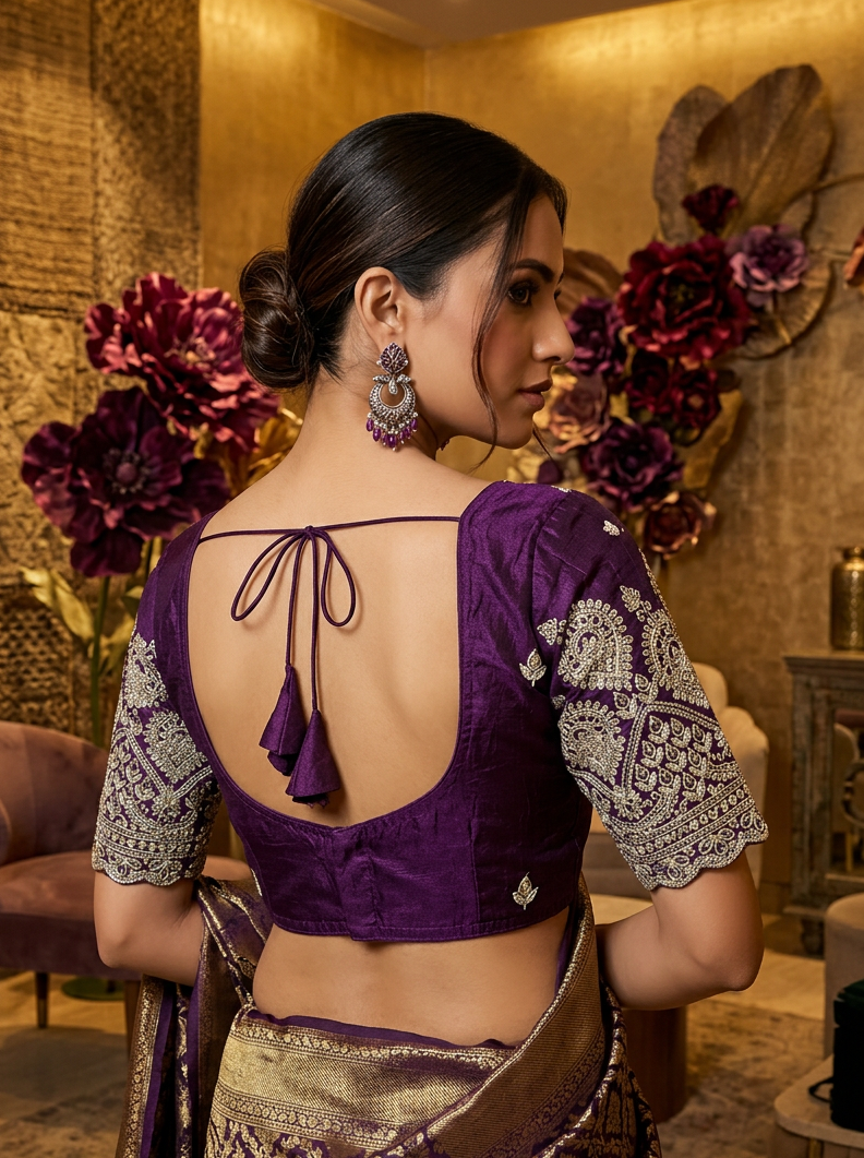 Rani Core-Fendy Silk Blouse(Purple)