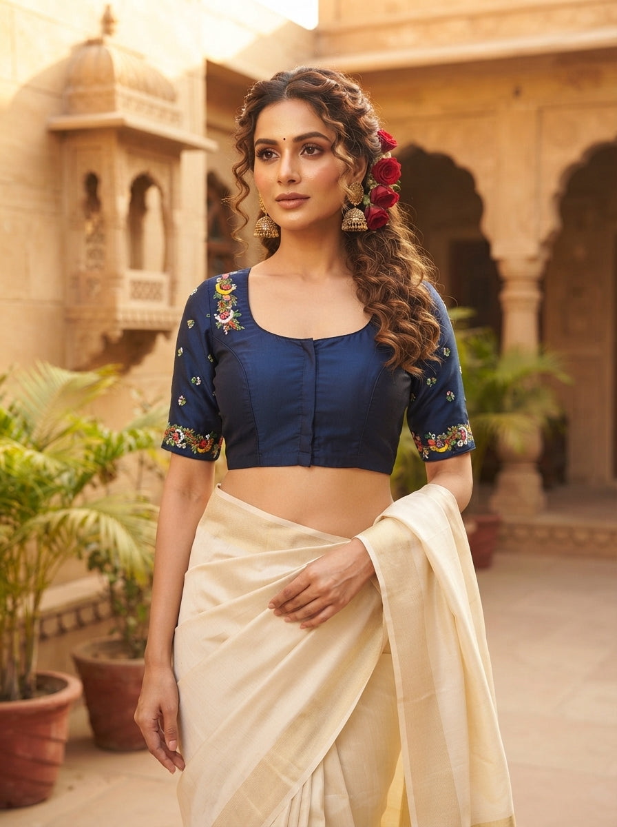 Kumkum Blossom Handwork Blouse