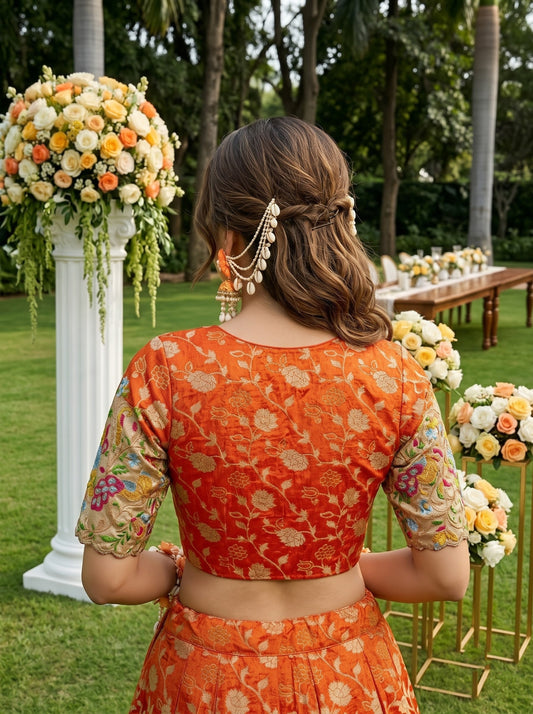 Language of Flowers – Designer Tissue Jacquard Blouse
