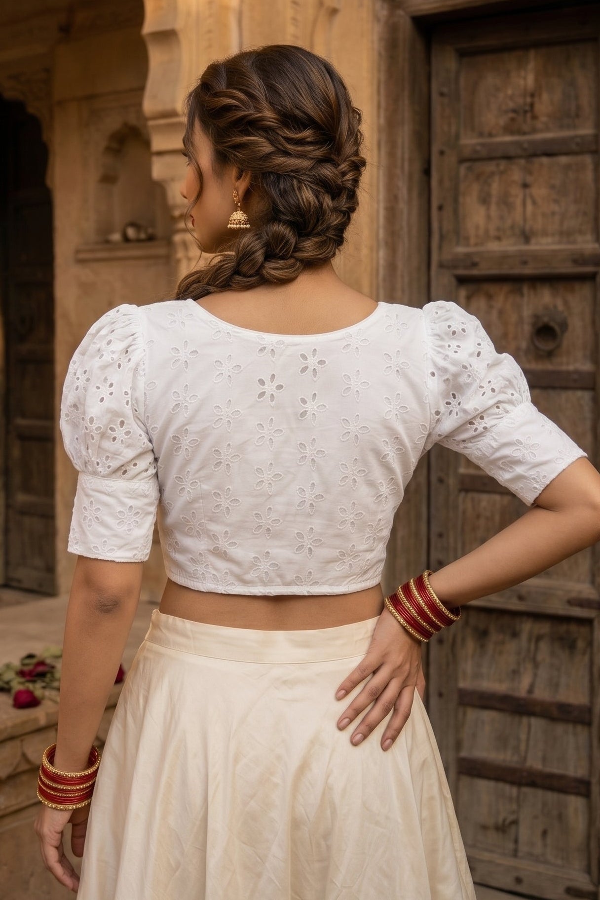 Puff of Plumeria Hakoba Designer Blouse