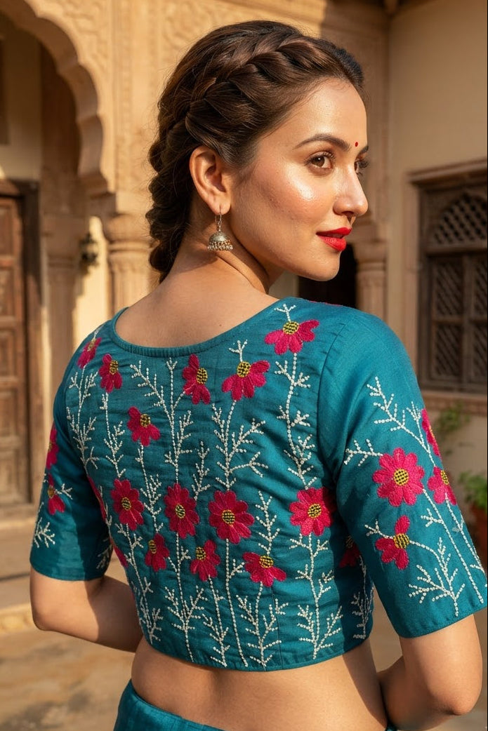Daisy Enchant Vichitra Silk Blouse