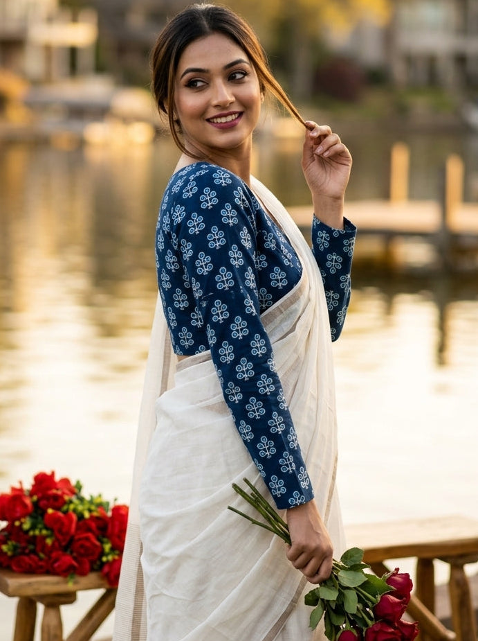 Printed Charm-Simple And Fancy Cotton Blouse