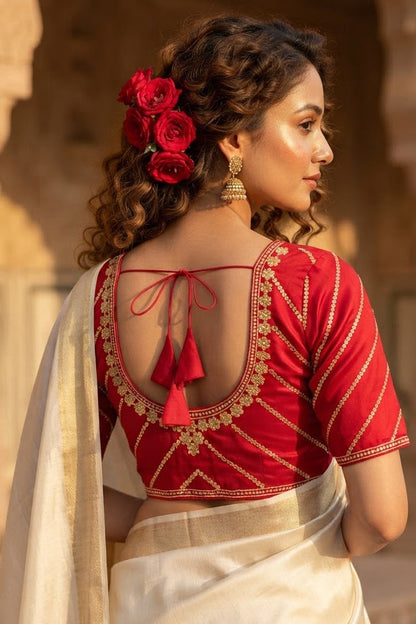 Elegance Becomes Art Vichitra Silk Blouse