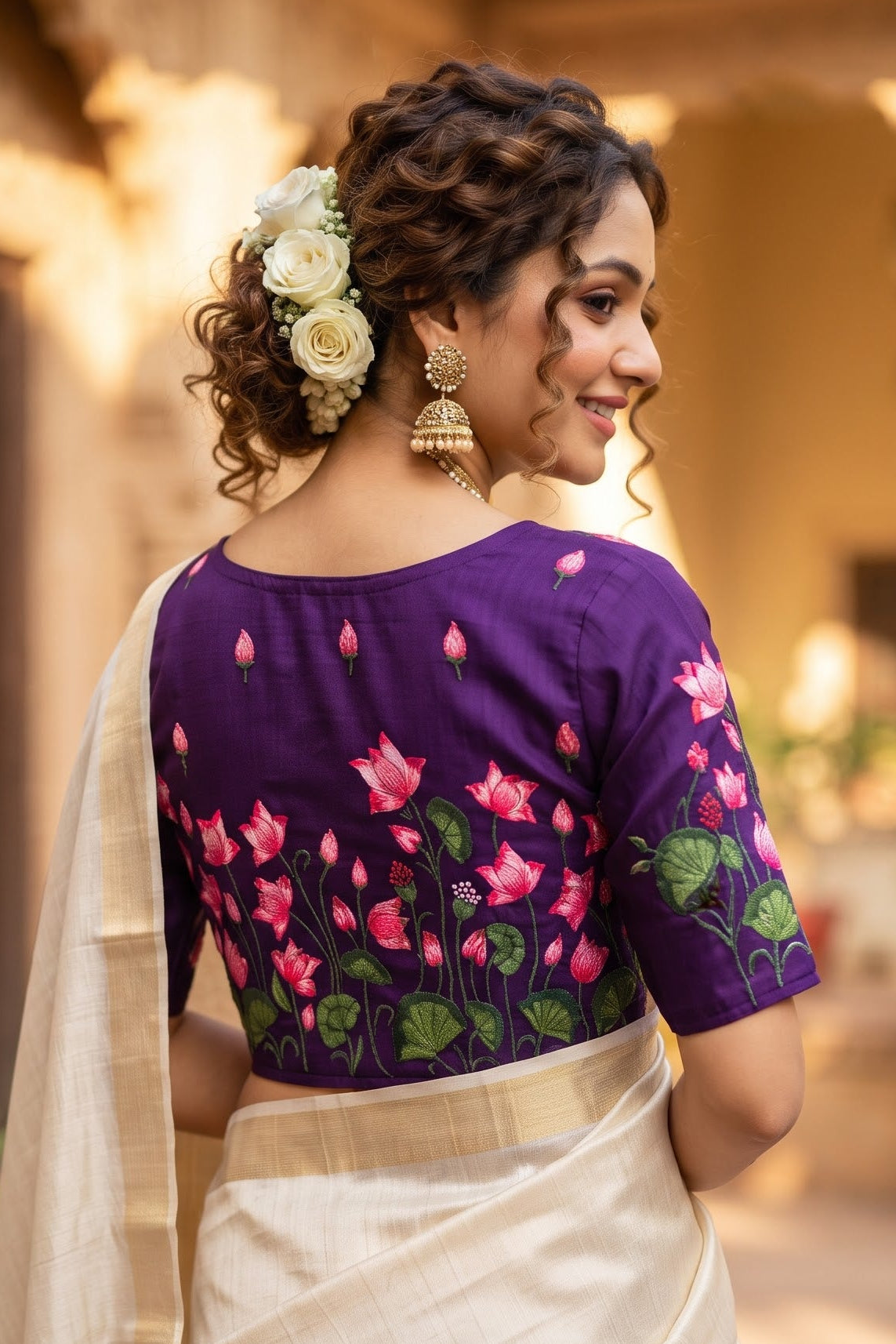 Lotus Majesty Vichitra Silk Blouse