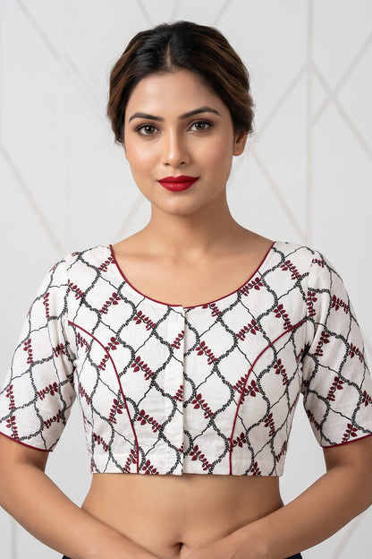 Signature Print Cotton Blouse