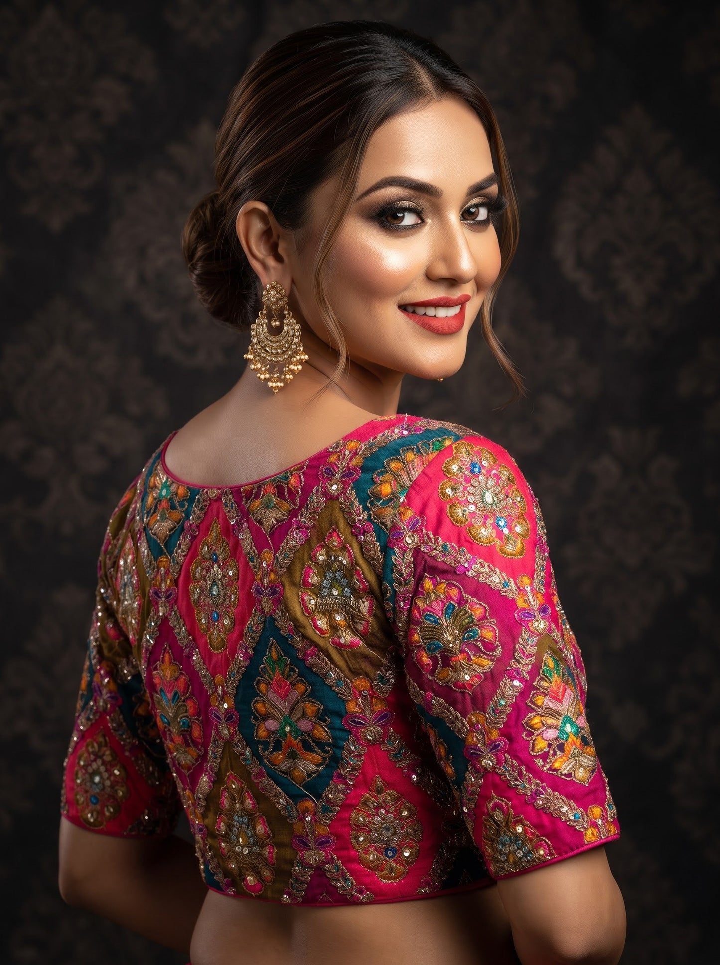 Dreams Become Design – Designer Zari & Sequins Crepe Blouse