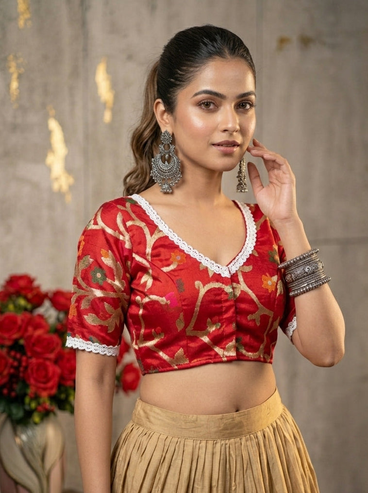 Ethni Cool Blossom Muslin Jamdani Blouse