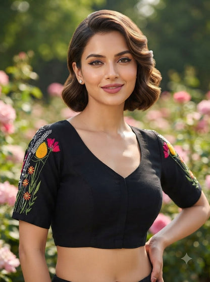 Gilded Garden Vichitra Silk Blouse