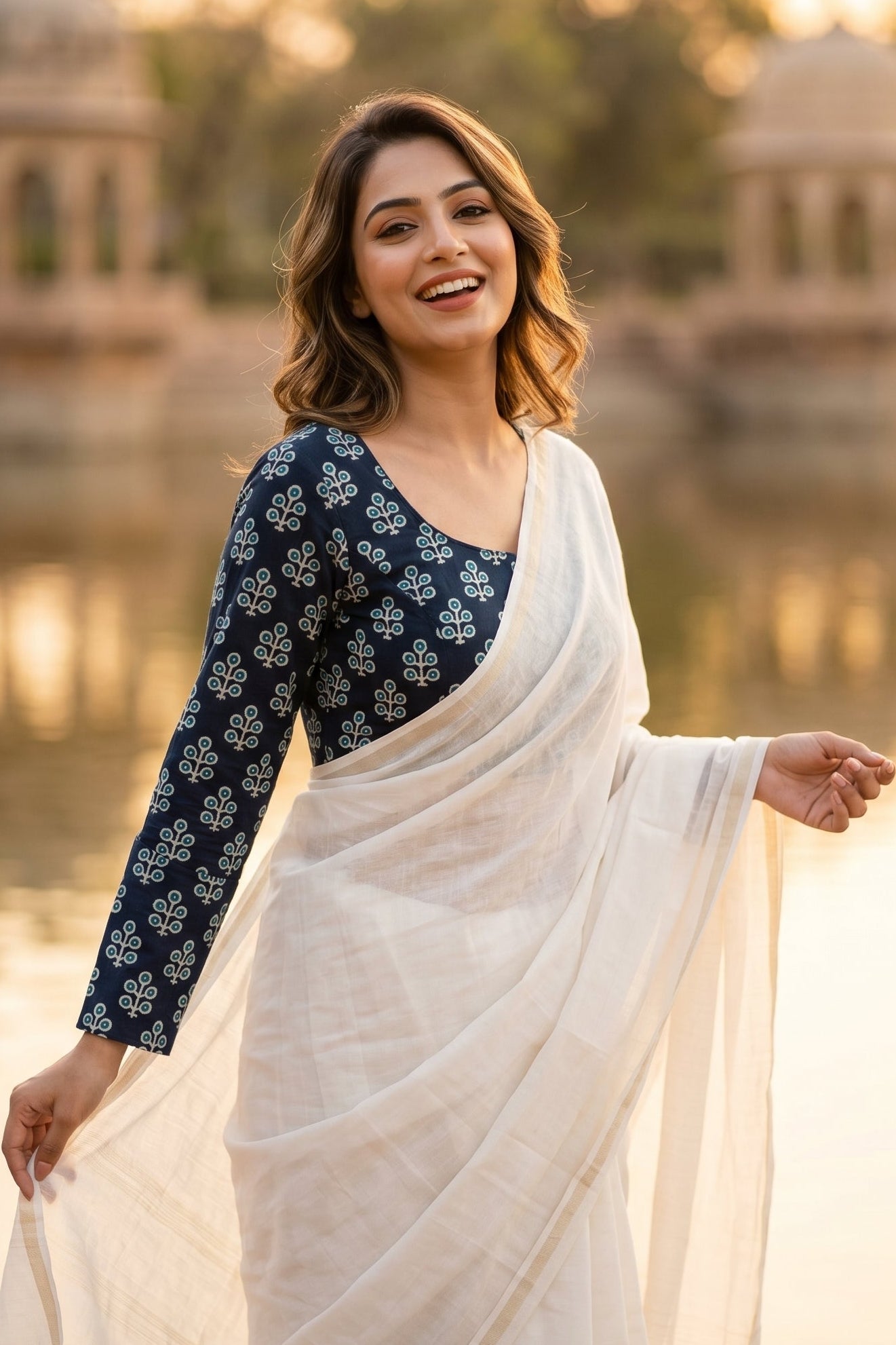 Printed Charm-Simple And Fancy Cotton Blouse
