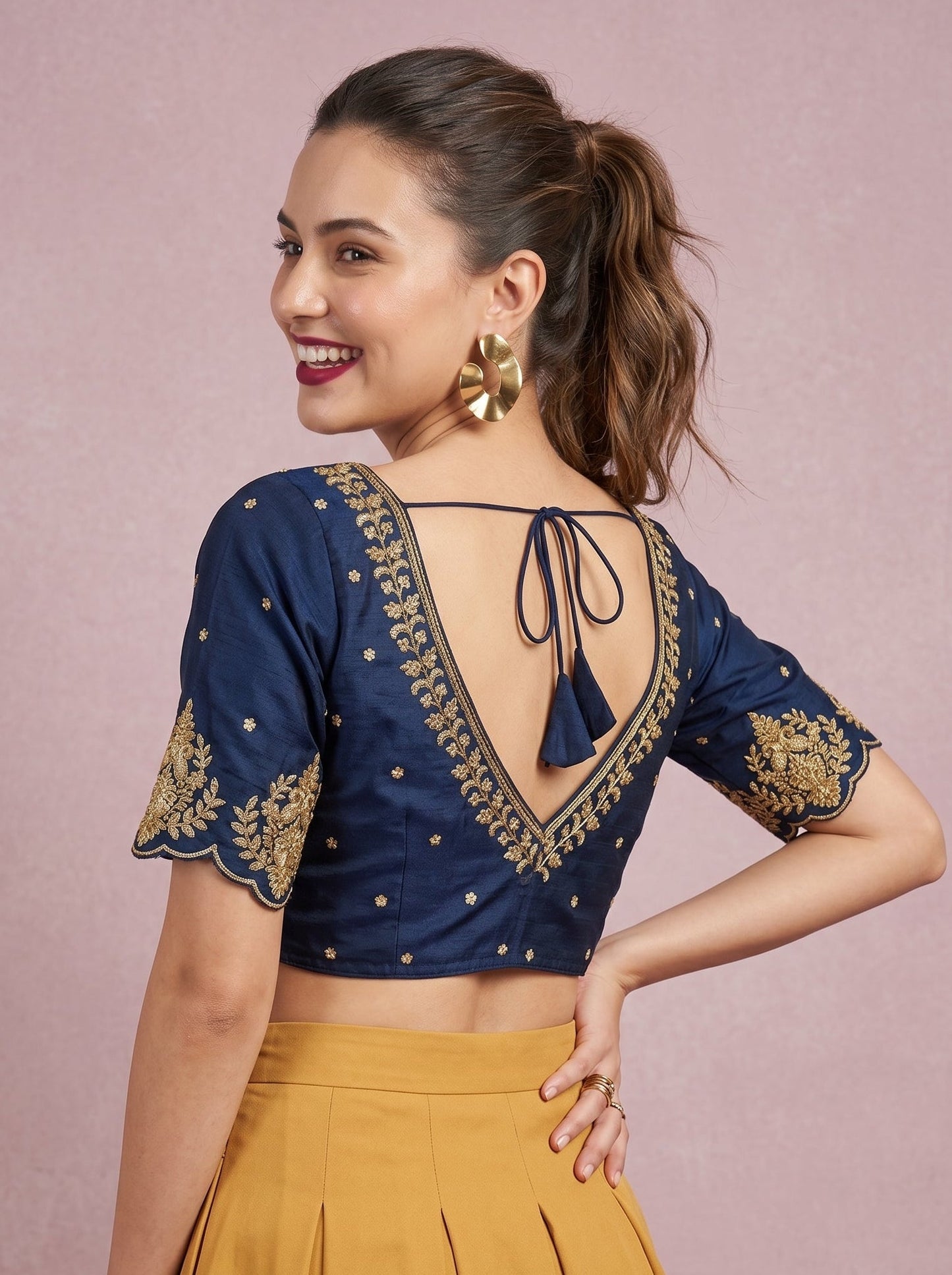 The Empress Gilded V-Neck Blouse