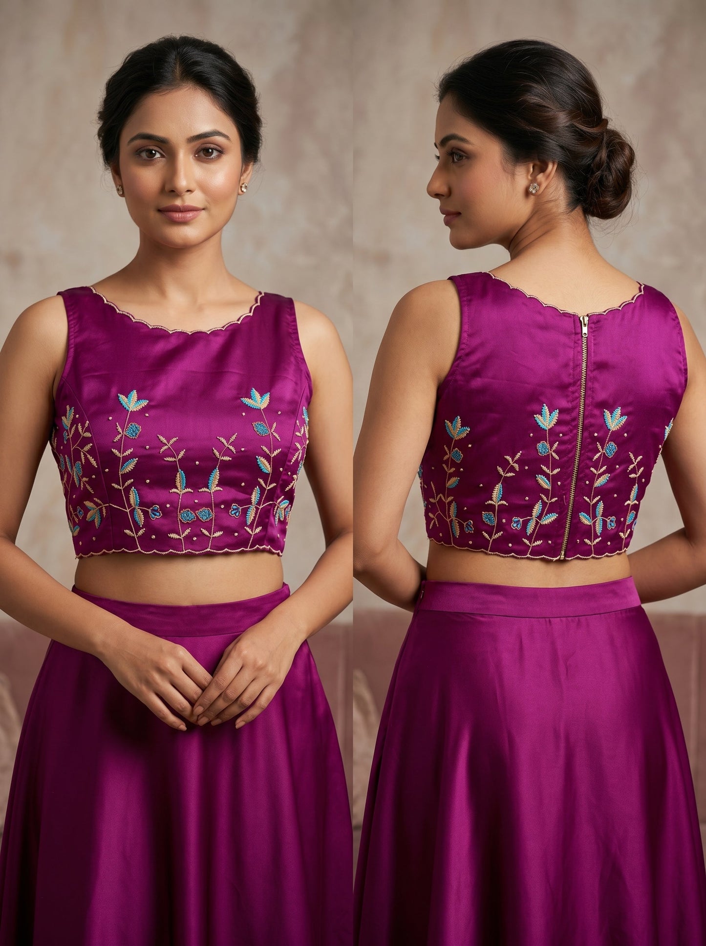 Rising Rever Floral Embroidery Blouse