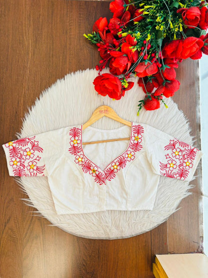 Mirror Magic & Flowers- Embroidered Blouse