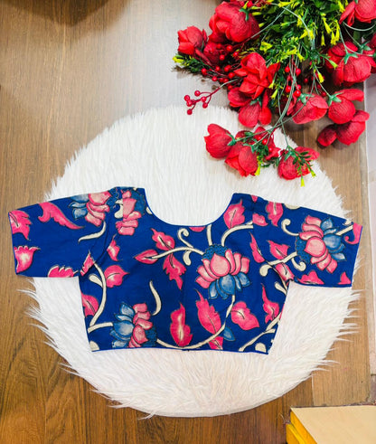 Neel Pushpa – Premium Kalamkari Blouse