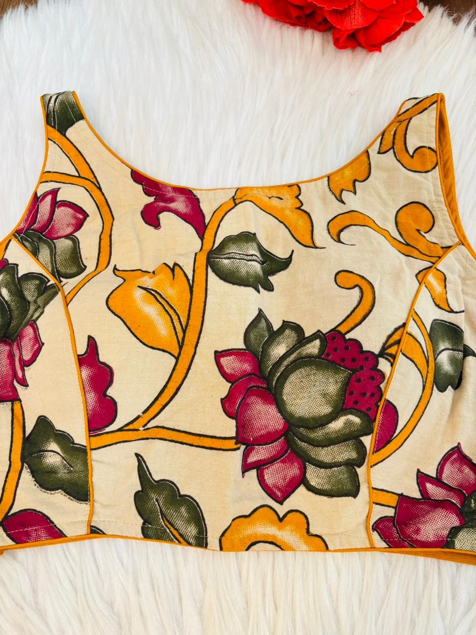 Fleur Essence kalamkari-Designer Blouse