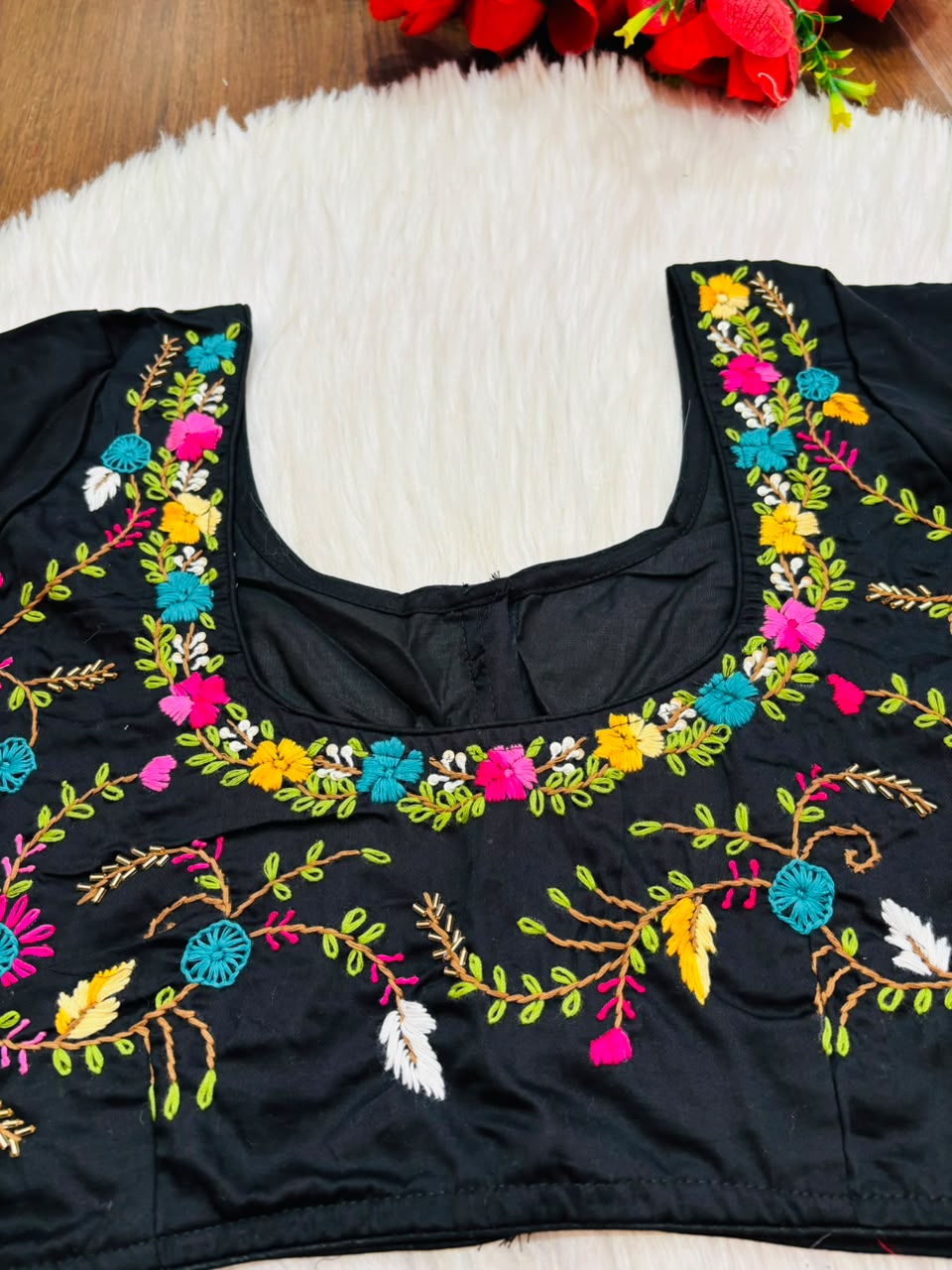 Floral Symphony Handwork Blouse