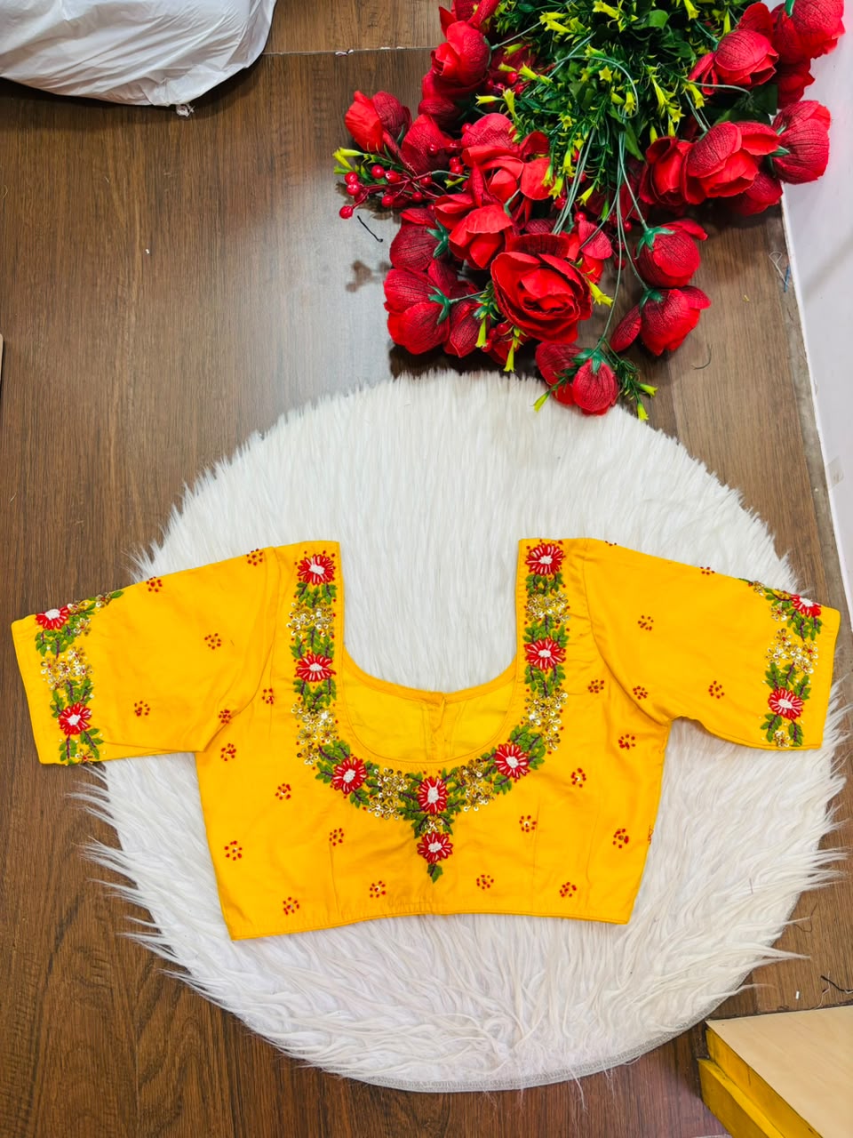 Blooming Scarlet Handwork Blouse