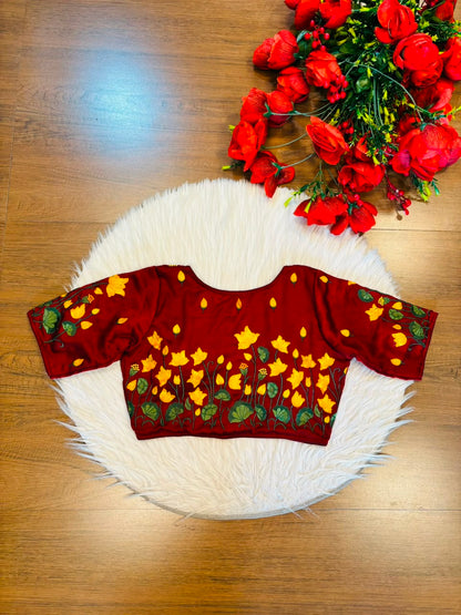 Lotus Majesty Vichitra Silk Blouse
