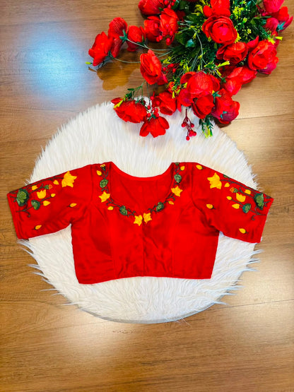 Lotus Majesty Vichitra Silk Blouse