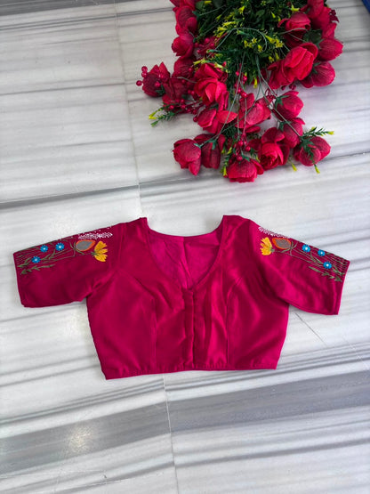 Gilded Garden Vichitra Silk Blouse