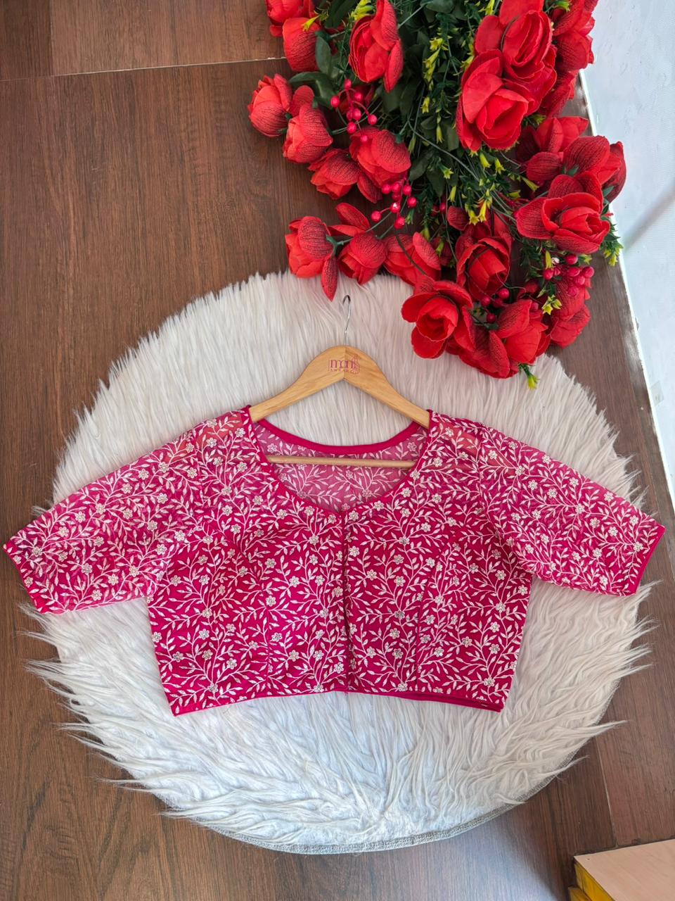 A Quiet Connection- Designer Net Blouse