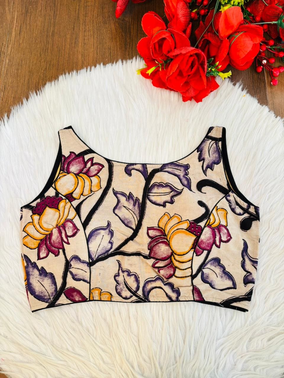 Fleur Essence kalamkari-Designer Blouse