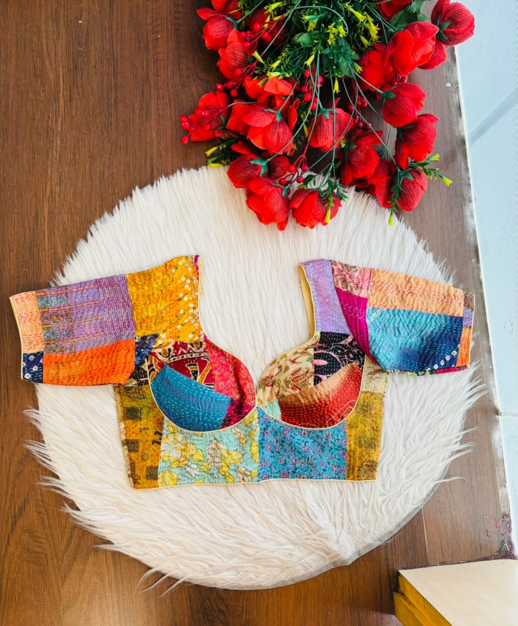 Color Carnival Boul Kantha Stitch Blouse
