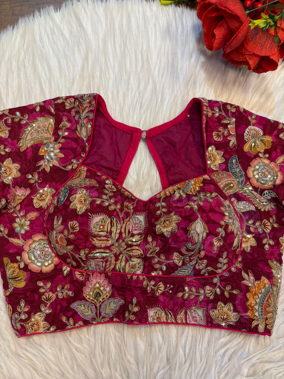 Own The Crown – Designer Zari & Sequins Crepe Blouse