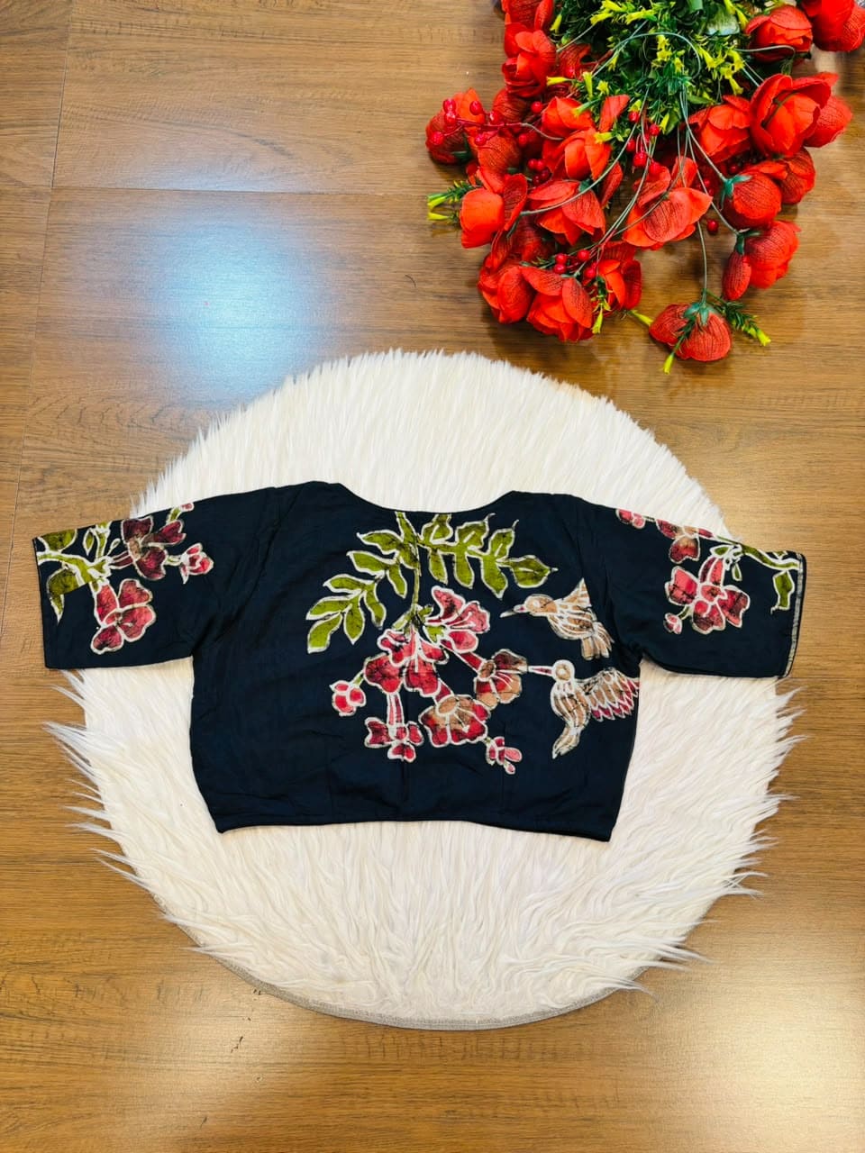 Doodle Of Flowers- Batik Designer Blouse