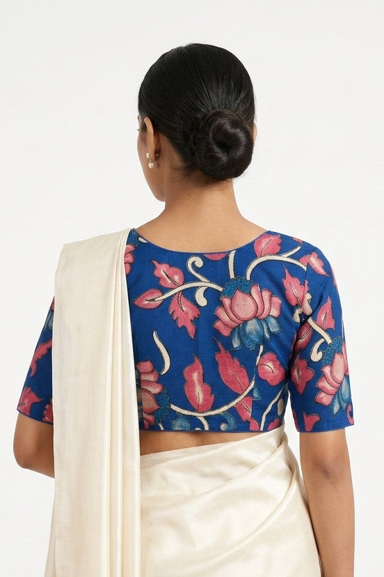 Neel Pushpa – Premium Kalamkari Blouse