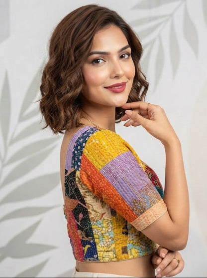 Color Carnival Boul Kantha Stitch Blouse