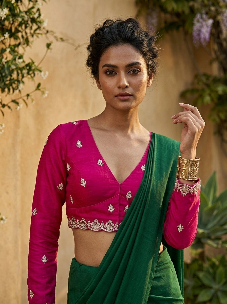 Mon Amaar Rani Emerald Blouse(Only Blouse)